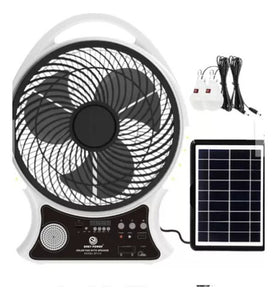ABANICO RECARGABLE 14" SOLAR CON ALTAVOZ