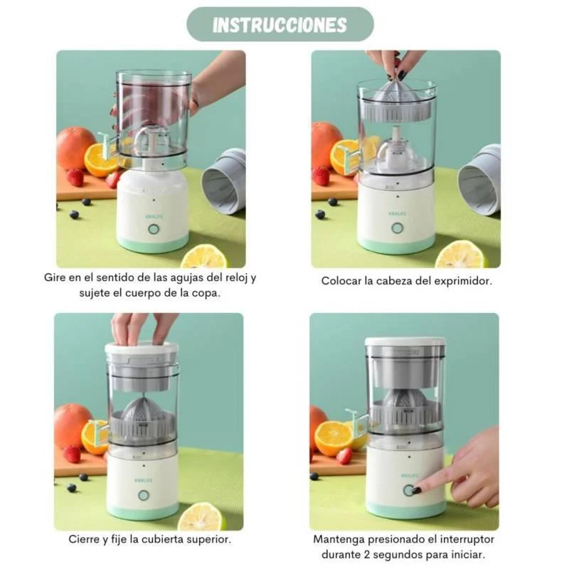 🍹 Exprimidor de Jugos Instantáneo Recargable – Jugo Fresco Donde Quieras
