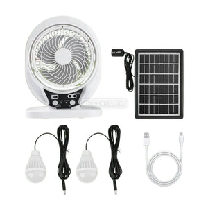 ABANICO RECARGABLE 14" SOLAR CON ALTAVOZ